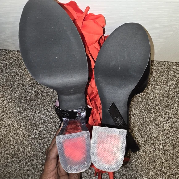 SUGAR THRILLZ by Dolls Kill TWO TO TANGO Red Flower Platform Heels SZ9 - Picture 5 of 9